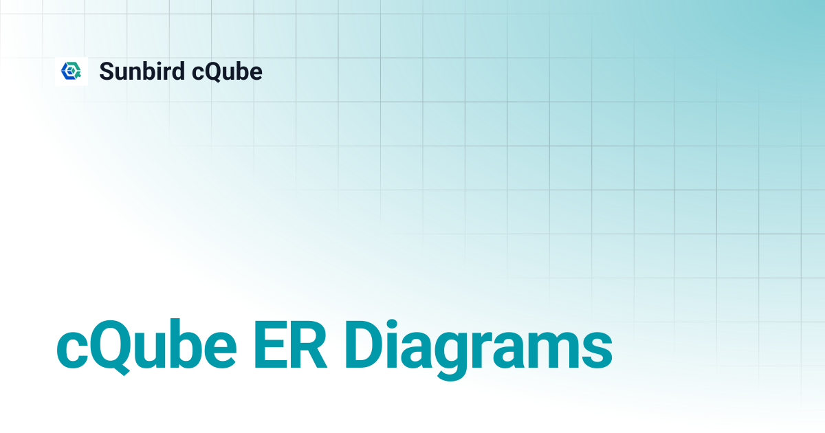 cQube ER Diagrams | Sunbird cQube
